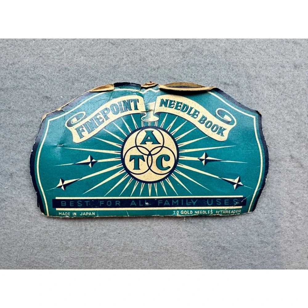Vintage Finepoint Needle Book Sewing Notions, ATC,‎ Japan, Gold Tipped